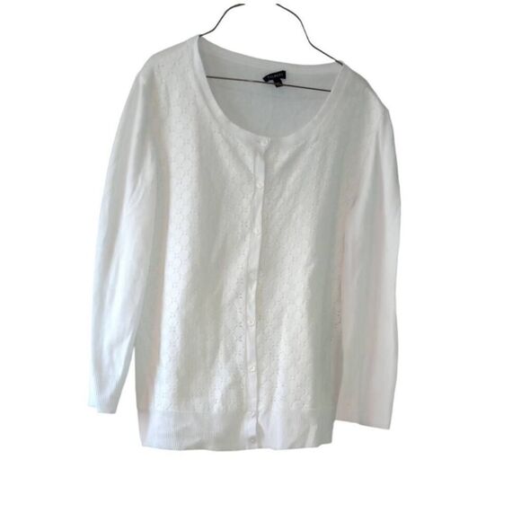 Talbots long sleeve Lacey overlay, button down, cardigan, blouse - Picture 1 of 5